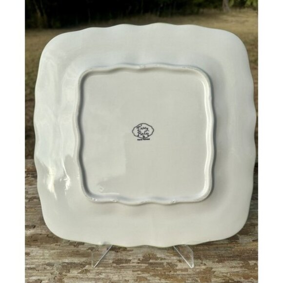 TRACY PORTER Evelyn Collection Square Dinner Or Serving Platter Floral 11 3/4" - Picture 4 of 7